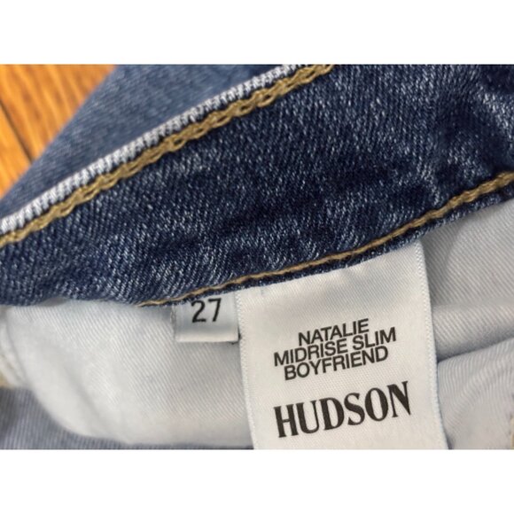 Hudson Womens Jeans Sz 27 Blue Natalie Boyfriend Ankle Stretch Denim 29x26 Cuff - Picture 5 of 7